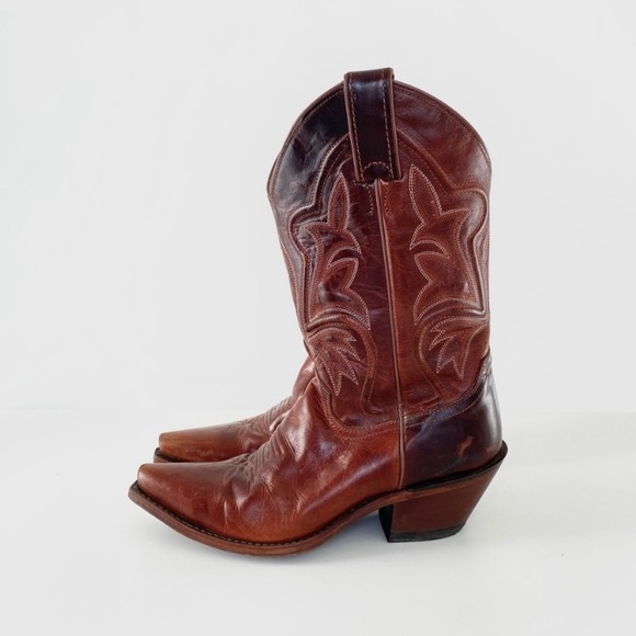 Justin Boots Shoes - Vintage Justin Leather Cowboy Boots